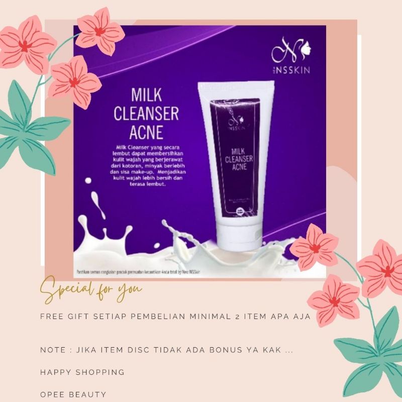 ( BISA COD ) ORIGINAL BPOM MILK CLEANSER ACNE NEW NSSKIN PEMBERSIH JERAWAT
