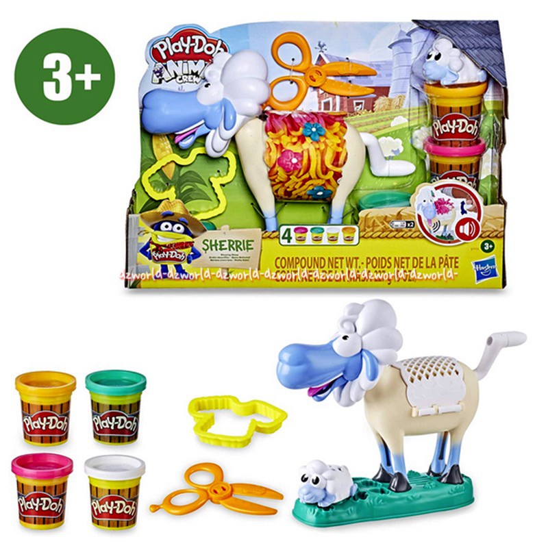 Play-Doh Animal Crew Sherrie Shearin Sheep Toy Mainan Lilin Playdoh Domba dengan Suara