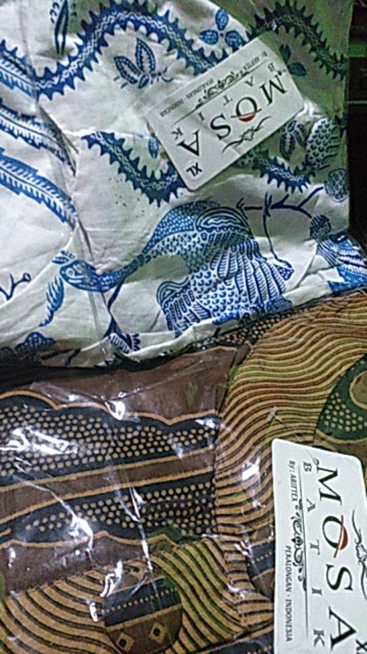 Atasan Blouse Batik Mosa Wanita Lengan Panjang Kancing Depan. Motif Wed Biru Batik Pekalongan -a03