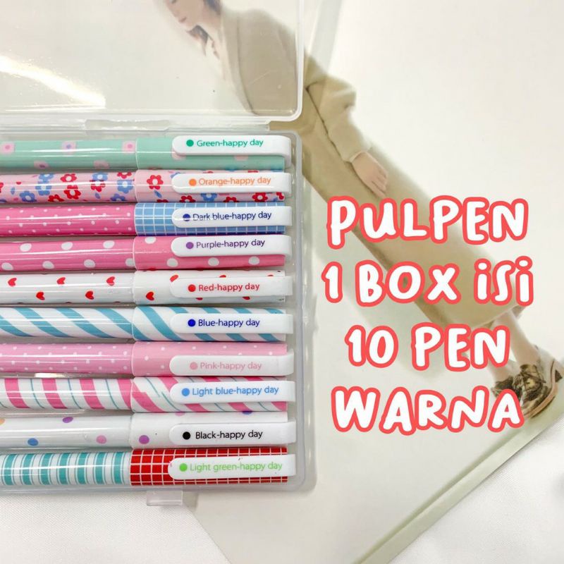 

pulpen marble 1 box isi 10 pen warna warni pulpen 1 set warna warni atk grosir kado unik atk murah