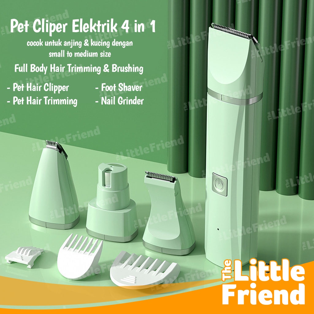 Alat Pencukur Bulu Hewan Anjing Kucing Pet Clipper Shaving Elektrik 4 in 1 Rechargeable