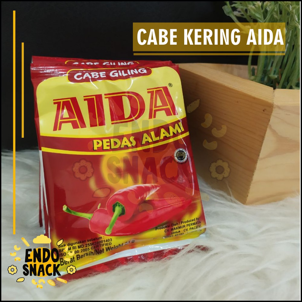 25gr Cabe Kering AIDA Cabai Giling dijamin Pedass Bumbu Pelengkap Baso Aci, Seblak, Cimol