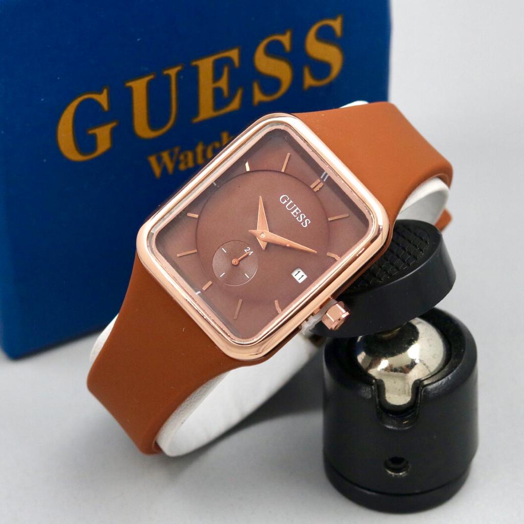 Grosiran Jam Tangan Wanita Guess 9038YK Analog Tanggal Aktif Strap Rubber (COD)