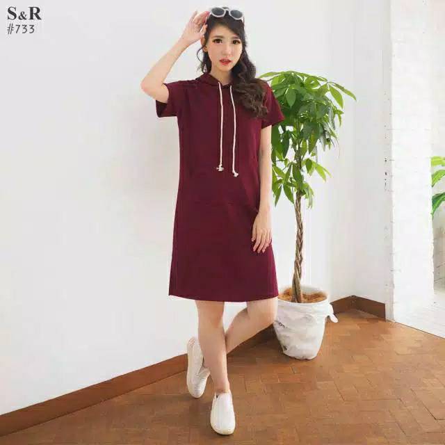 MG DRESS HOODIE MAROON