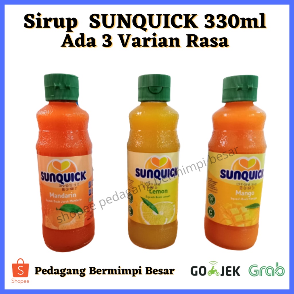 SIRUP SUNQUICK 330ML/SUNQUICK Ada 3 Varian Rasa / SUN QUICK SIRUP 330ML/ SIRUP