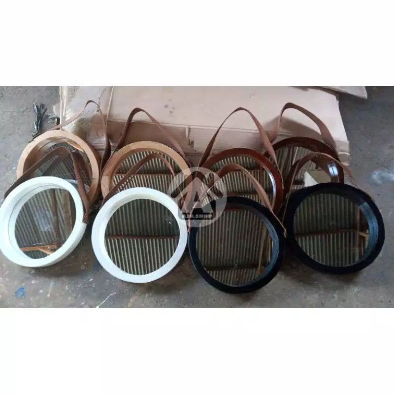 Cermin bulat gantung dekorasi dinding