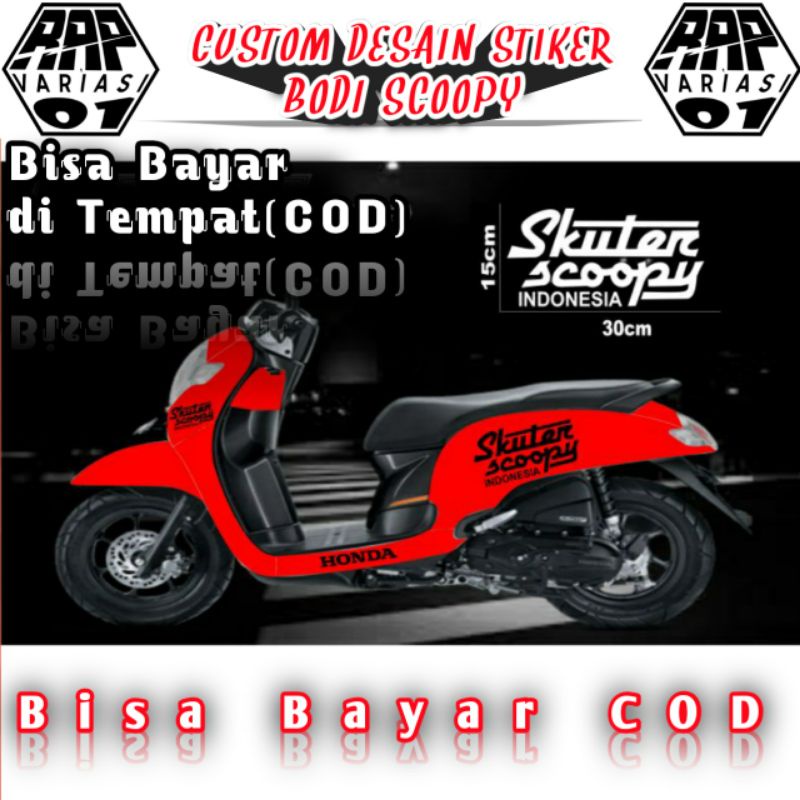Stiker Cutting Skuter Scoopy Indonesia, Stiker Motor