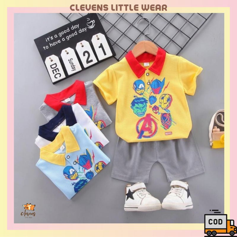 CLV - Avenger Marvel Set / Setelan Anak Laki Laki Import 1-4 Tahun / Setelan Celana Anak Cowok Impor