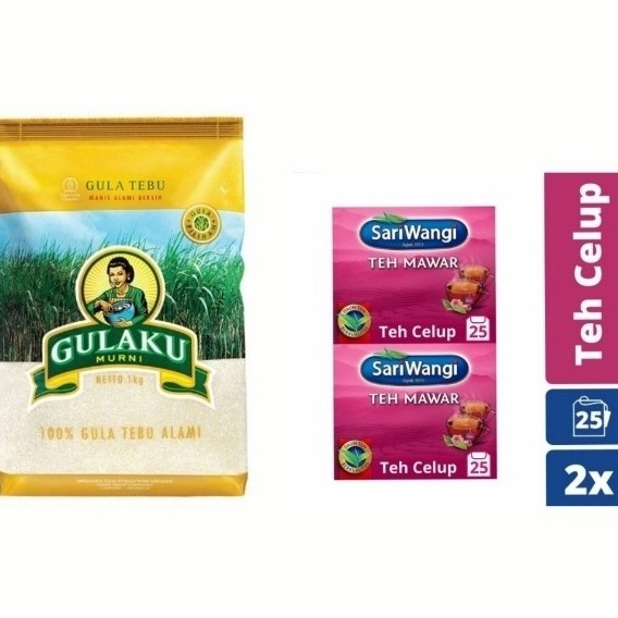 

GULAKU 1KG + SARIWANGI MAWAR