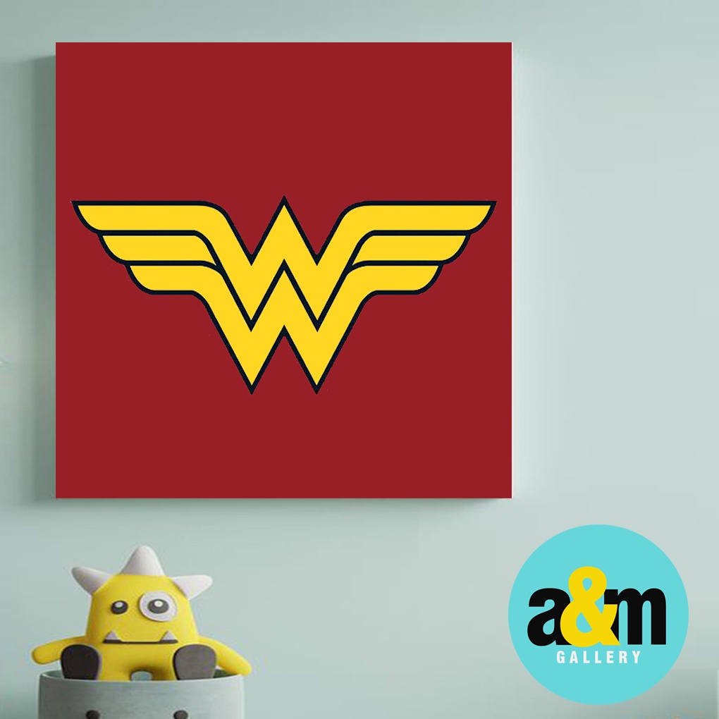 Hiasan Dinding Kamar Logo Superhero ( 20 X 20 ) Pajangan Anak Dekorasi Wall Decor Kamar Anak - A&amp;M