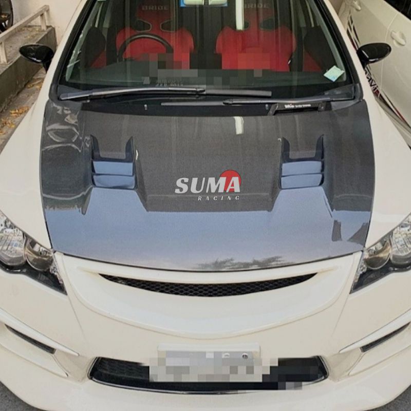 KAP MESIN CIVIC FD MODEL JS CARBON KEVLAR