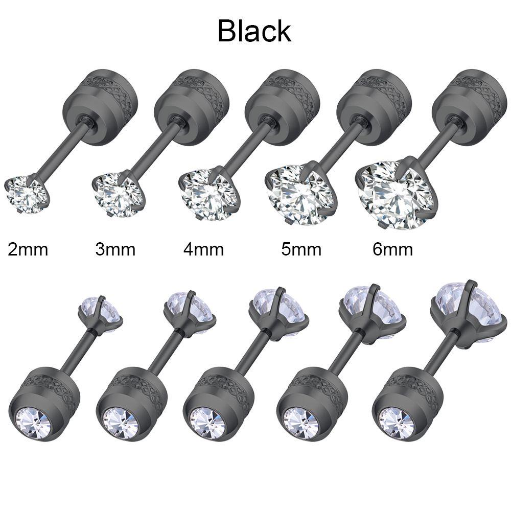 WONDERFUL 2~6mm New Fashion Cartilage Piercing Jewelry Anniversary for Women Men Stud Earrings Birthday Gifts 2-6mm Round Stainless Steel Tiny Hypoallergenic Diamond Cubic Zirconia/Multicolor