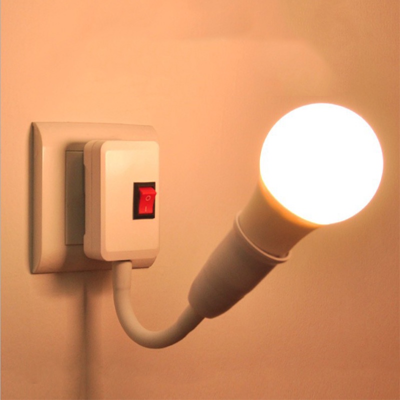 E27 Screw Socket In-line Lamp Holder/ Home Energy Saving Wall Light Socket/ ABS Synthetic Plastic Direct Plug In Light Bulb