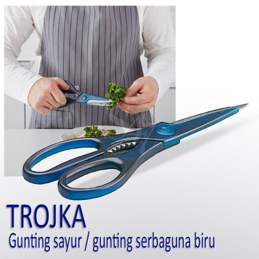 

isi 1 bh TROJKA gunting serbaguna biru GUNTING SAYUR gunting dapur