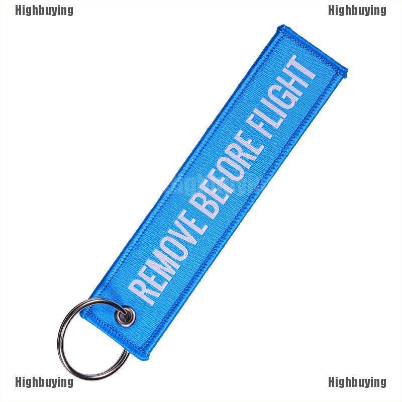 Hbid Glory Gantungan Kunci Bordir Tulisan Remove Before Flight Bahan Polyester Ukuran 13x3cm