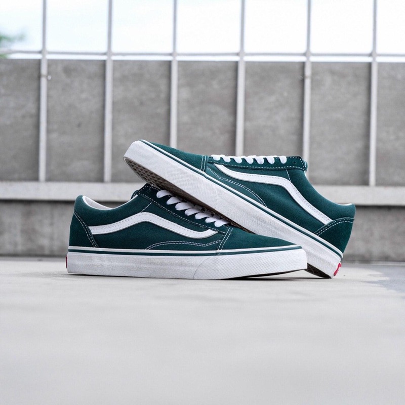 VANS OLDSKOOL “ULTRAMARINE GREEN / TRUE WHITE” CLASSIC ORIGINAL 100%