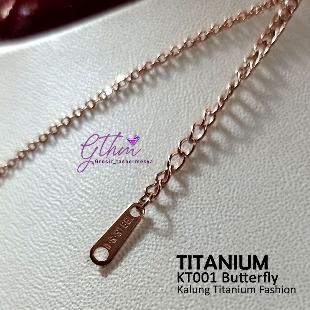 Kalung Titanium Butterfly Perhiasan kualitas Premium Stainless Steel 316L Anti karat KT001 GTHM