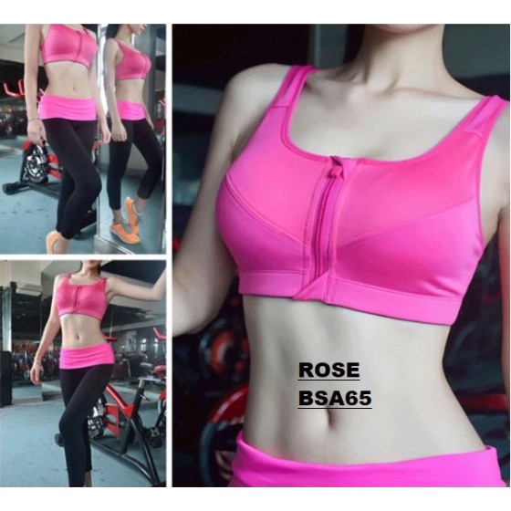 (TULIS SIZE DICATATAN ATAU CHAT) Sport Bra Resleting Zipper / Resleting depan BSA