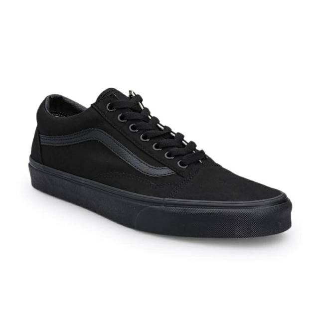 Ori sepatu vans sekolah hitam perempuan laki smp sma murah cod 36 43 school cacing hitam tali