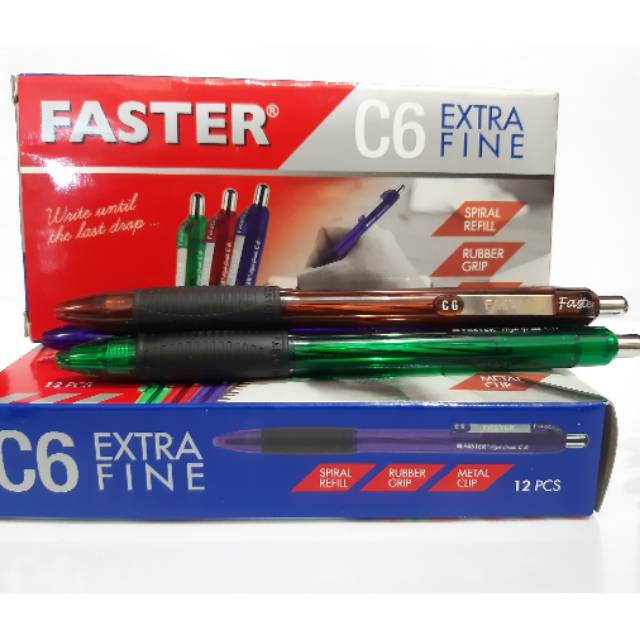 

Pulpen hitam cetekan Faster C6 Extra Fine