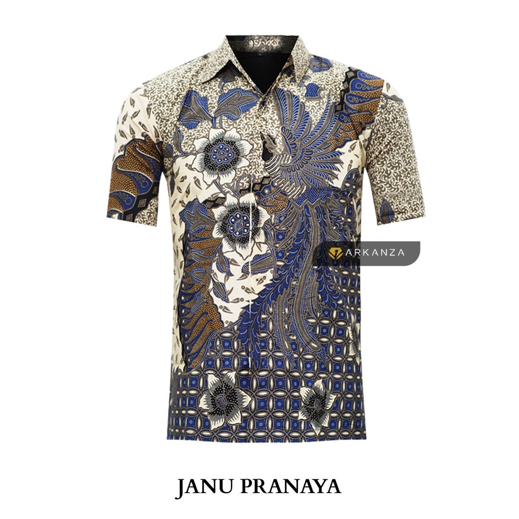 BATIK ARKANZA Motif JANU PRANAYA Hem Atasan Kemeja Baju Batik Pria Cowok Laki Laki Slimfit Full Lapis Furing Lengan Panjang Lengan Pendek Original Asli