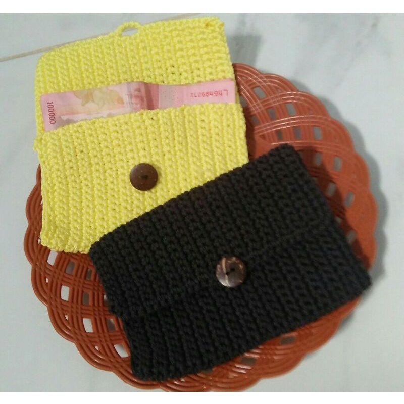 Dompet wanita rajut/Dompet koin rajut/Dompet lipat rajut