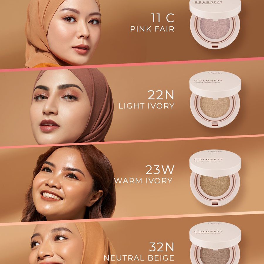 ★ BB ★ Wardah Colorfit Perfect Glow Cushion SPF 33 PA++ - Bedak Tahan 12 Jam