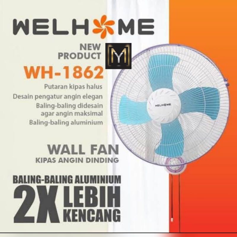 Kipas Angin Dinding Gantung Besi WELHOME 18 inc WH 1862 Tornado Wall Fan WELHOME Kipas Angin Dinding
