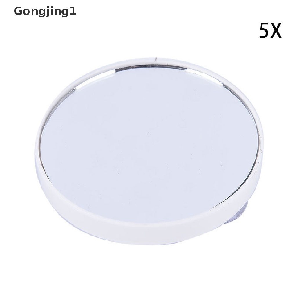 Gongjing1 Cermin Makeup Bulat Portable 5X 10X Pembesaran Dengan Dua Suction Cup