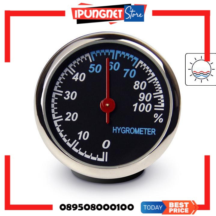 Grab Medan OTOHEROES Dekorasi Mobil Hygrometer Mini Otomotif Decoration PKM Q194 - Black