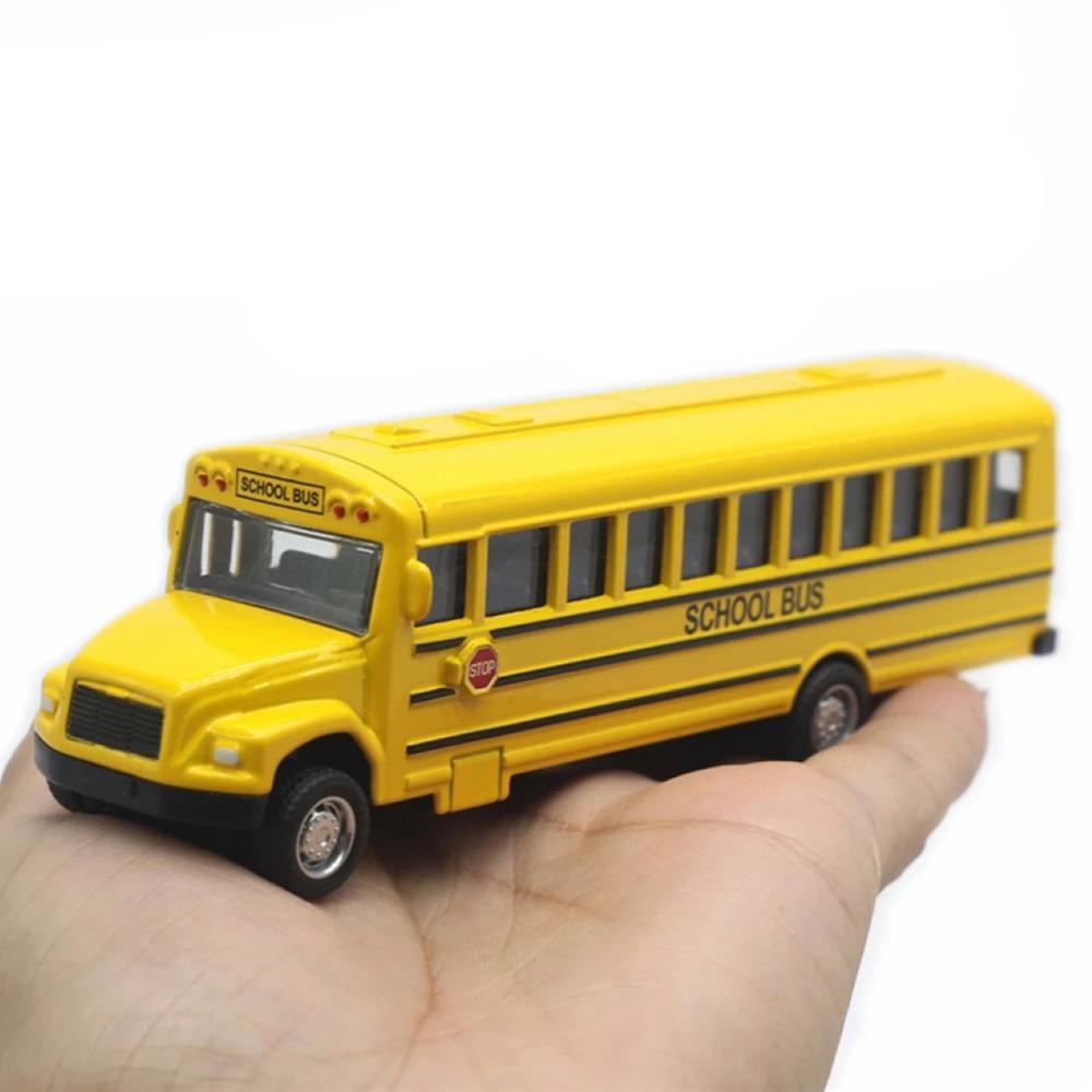 Hadiah Ulang Tahun Model Bus Sekolah QUINTON Untuk Anak1 /64 Inertial Alloy Mainan Anak Laki-Laki Simulasi Kendaraan