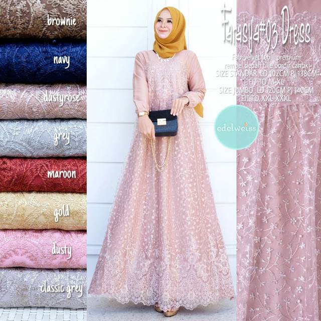 Farasya Dress #93 Tile Brukat Party Dress Big Size Jumbo xxxl Ld 130cm Gamis Brukat Jumbo Gamis Lebaran Terbaru Dress Muslimah Gaun Pesta Gamis Seragam Pernikahan Outfit Bridesmaid Gamis Broklat Jumbo Wanita xxxl Outfit Kondangan