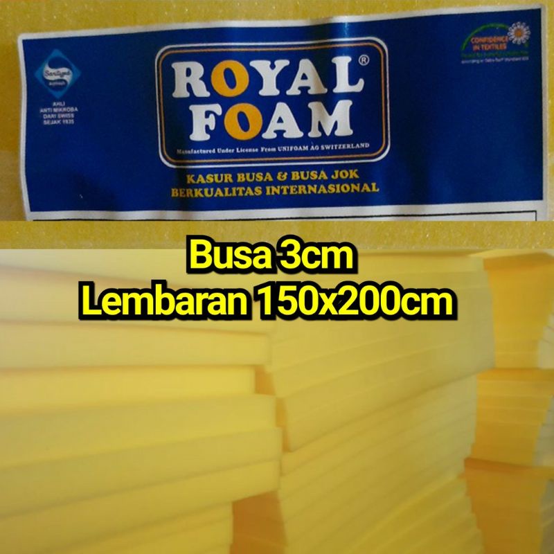 Busa Royal Foam lembaran Tebal 3cm 150x200cm Busa Surpet/Kasur Yellow/Kuning Busa 30mm