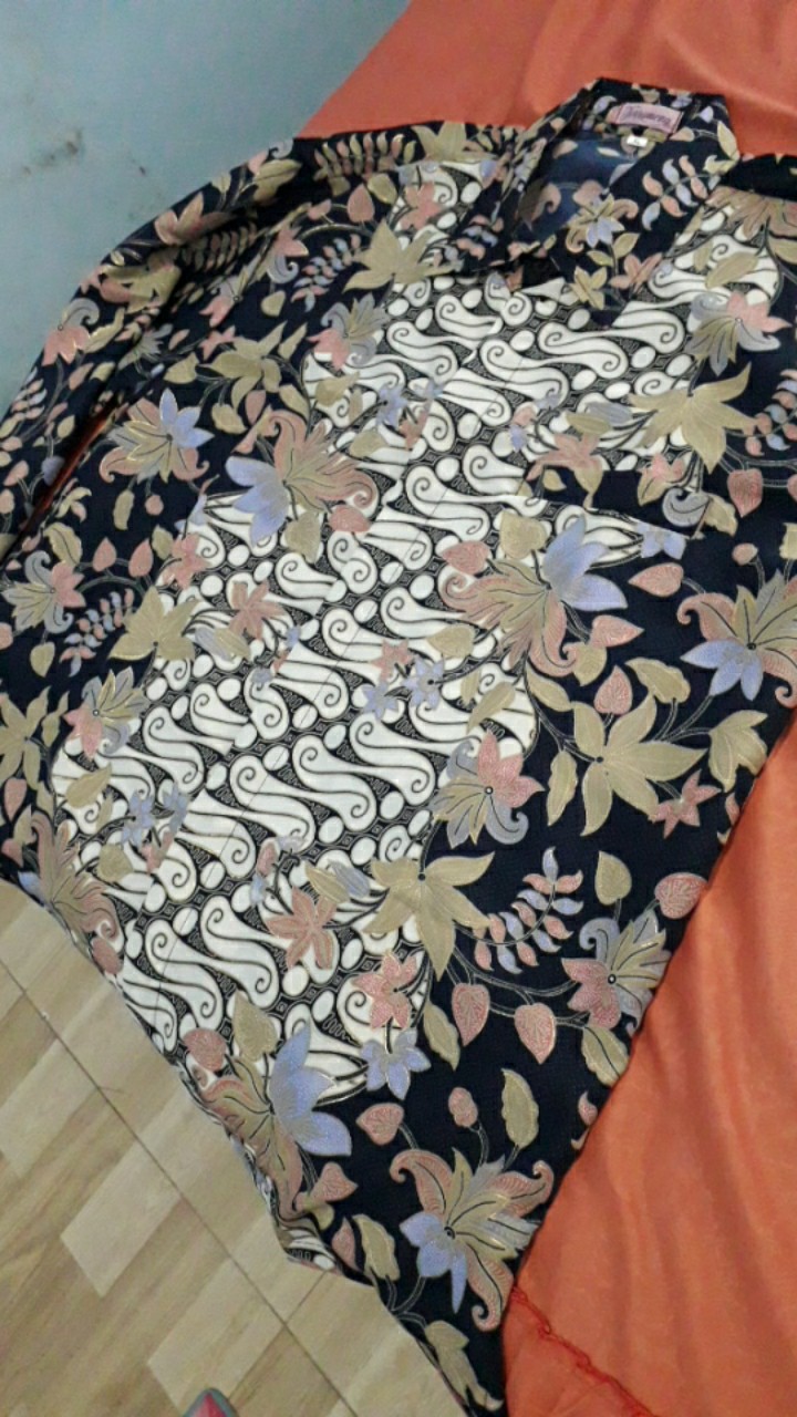 Couple Batik Modern Kemeja Lengan Panjang Rok Wisuda Acara Seragaman Keluarga Kondangan