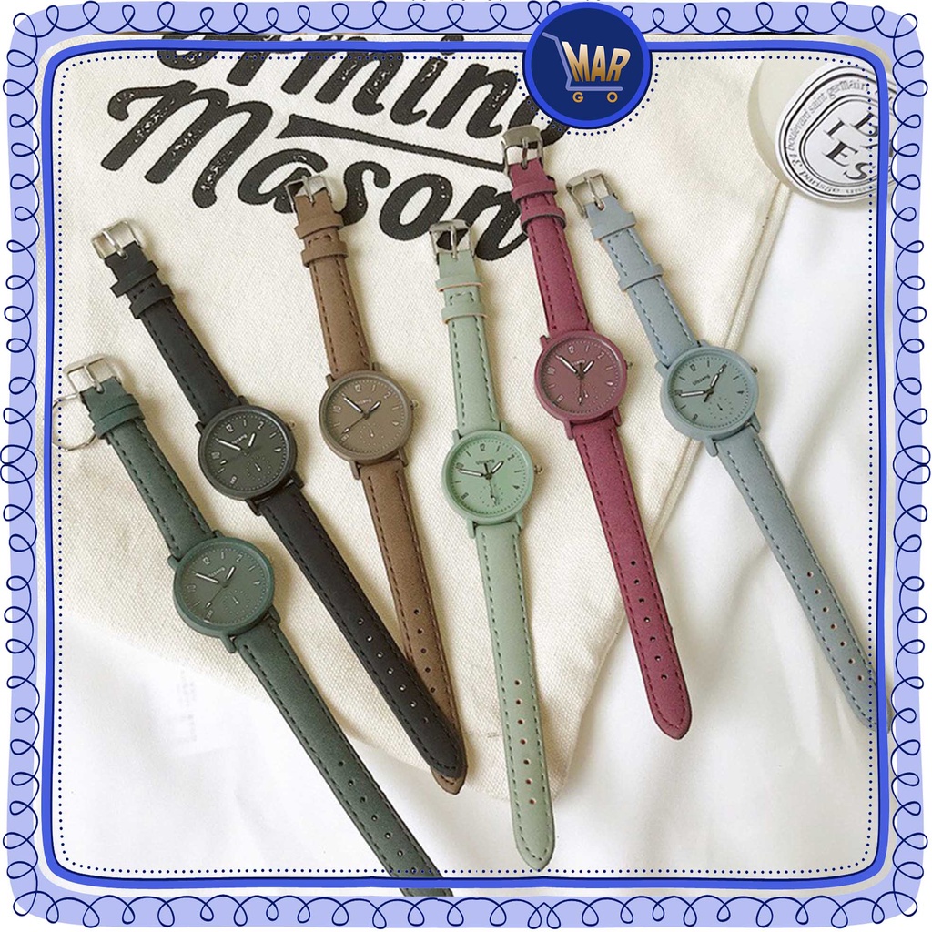 Jam Tangan Wanita Polos Jam Kulit PU Sintetis Jam Analog Jam Fashion Wanita