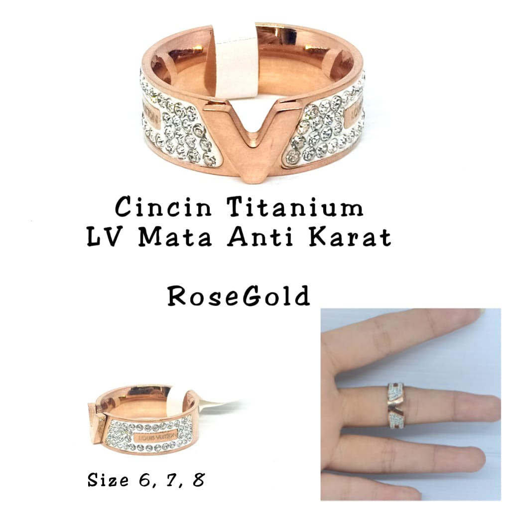Cincin Wanita Titanium Branded LV Mata Import Premium CN24