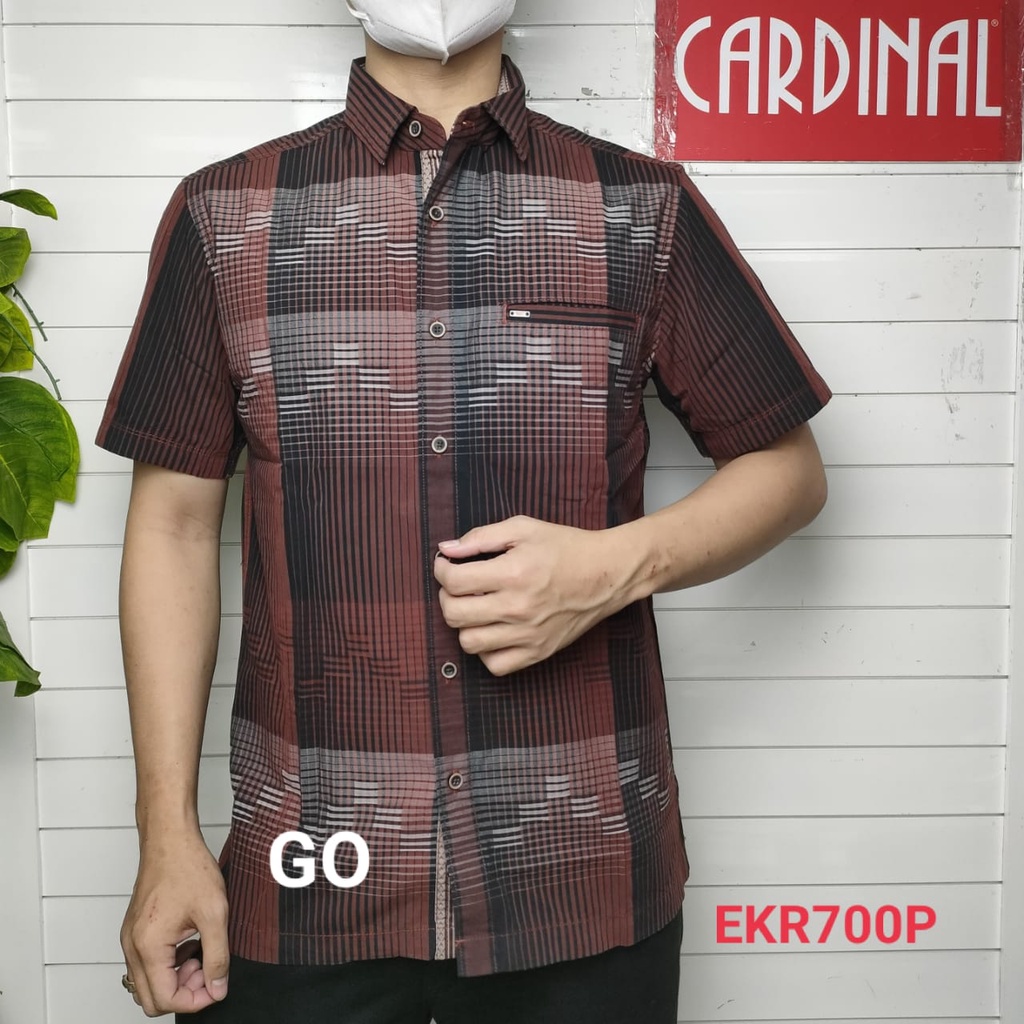 gof CXR CARDINAL KEMEJA CASUAL Pakaian Atasan Pria Kemeja Reguler Hem Casual Santai Lengan Pendek