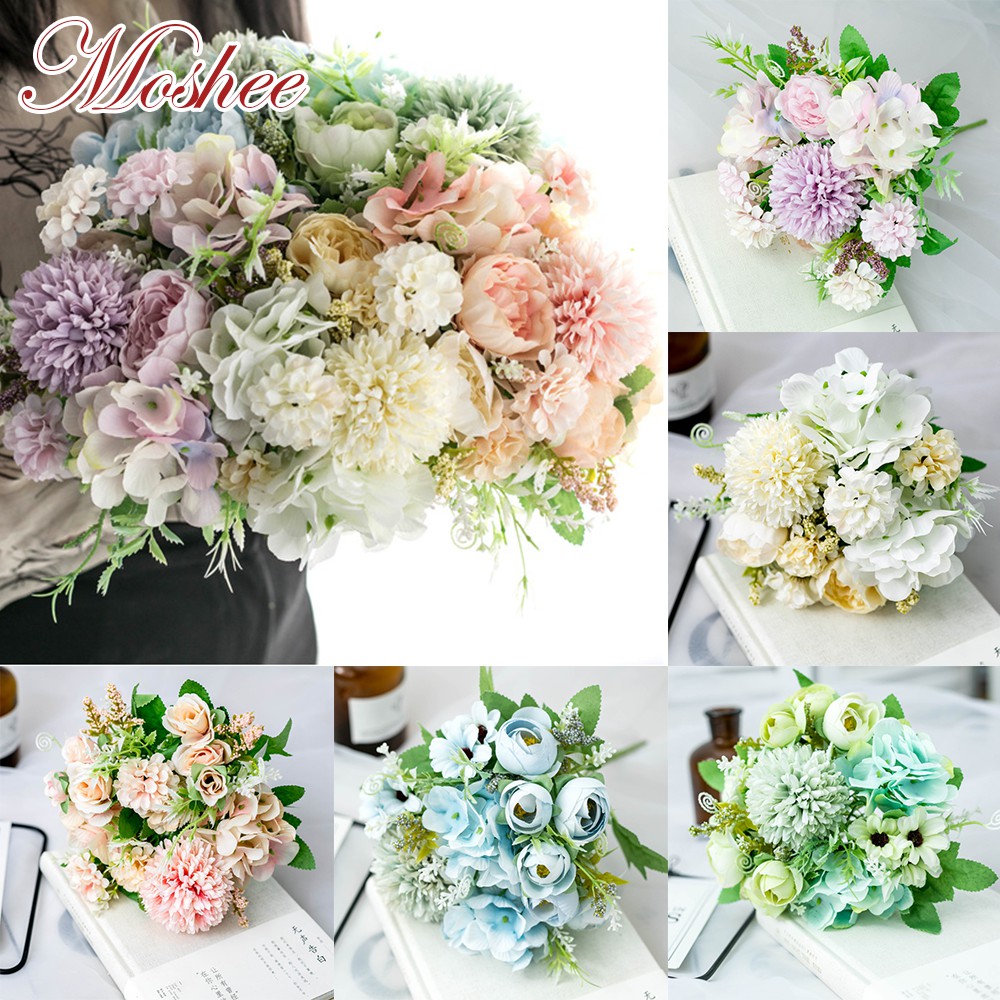 1 Buket Bunga Rose Model Imitasi Bahan Sutra untuk 1 Buket Bunga Rose Model Imitasi Bahan Sutra untuk