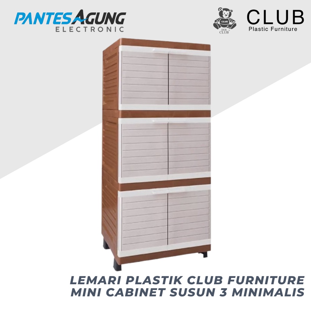 LEMARI PLASTIK CLUB FURNITURE MINI CABINET SUSUN 3 MINIMALIS ( MCMY )