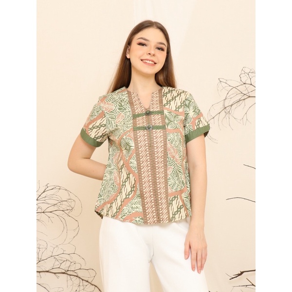 Atasan Batik 208 UBI/ Blouse Batik Wanita Modern