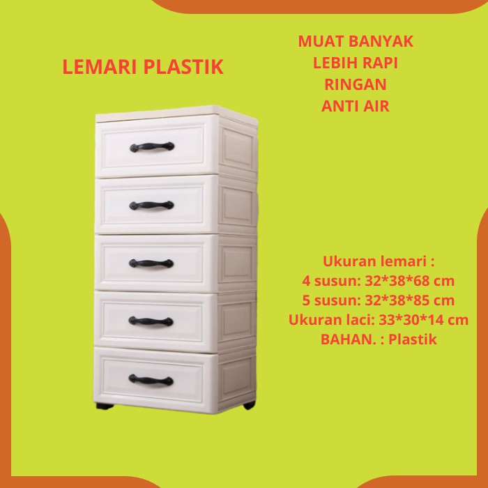  LEMARI  LACI PLASTIK 5 SUSUN  RAK PLASTIK LEMARI  PAKAIAN 