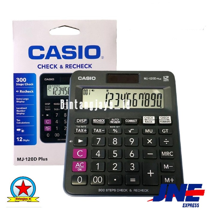 

Kalkulator Meja CASIO MJ-120D Plus-BK Office Desktop Check & Correct Series Calculator 120 D
