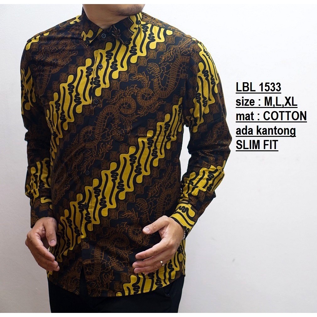 D865 KEMEJA BATIK PRIA SLIM FIT MEWAH UNIK BAJU BATIK PRIA BEST SELLER