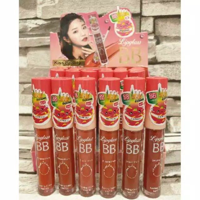 (CYBER) COD TERMURAH Kiss Beauty Peach Velvet Matte Lipgloss  Lipcream  [ORI THAILAND]