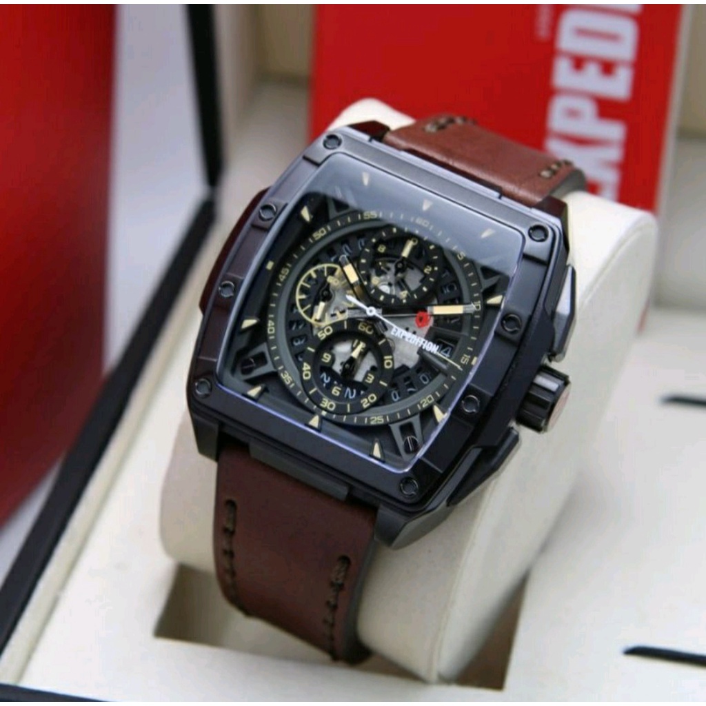 Expedition E 6815 Jam Tangan Pria Kulit Original Garansi Resmi 1 TAHUN