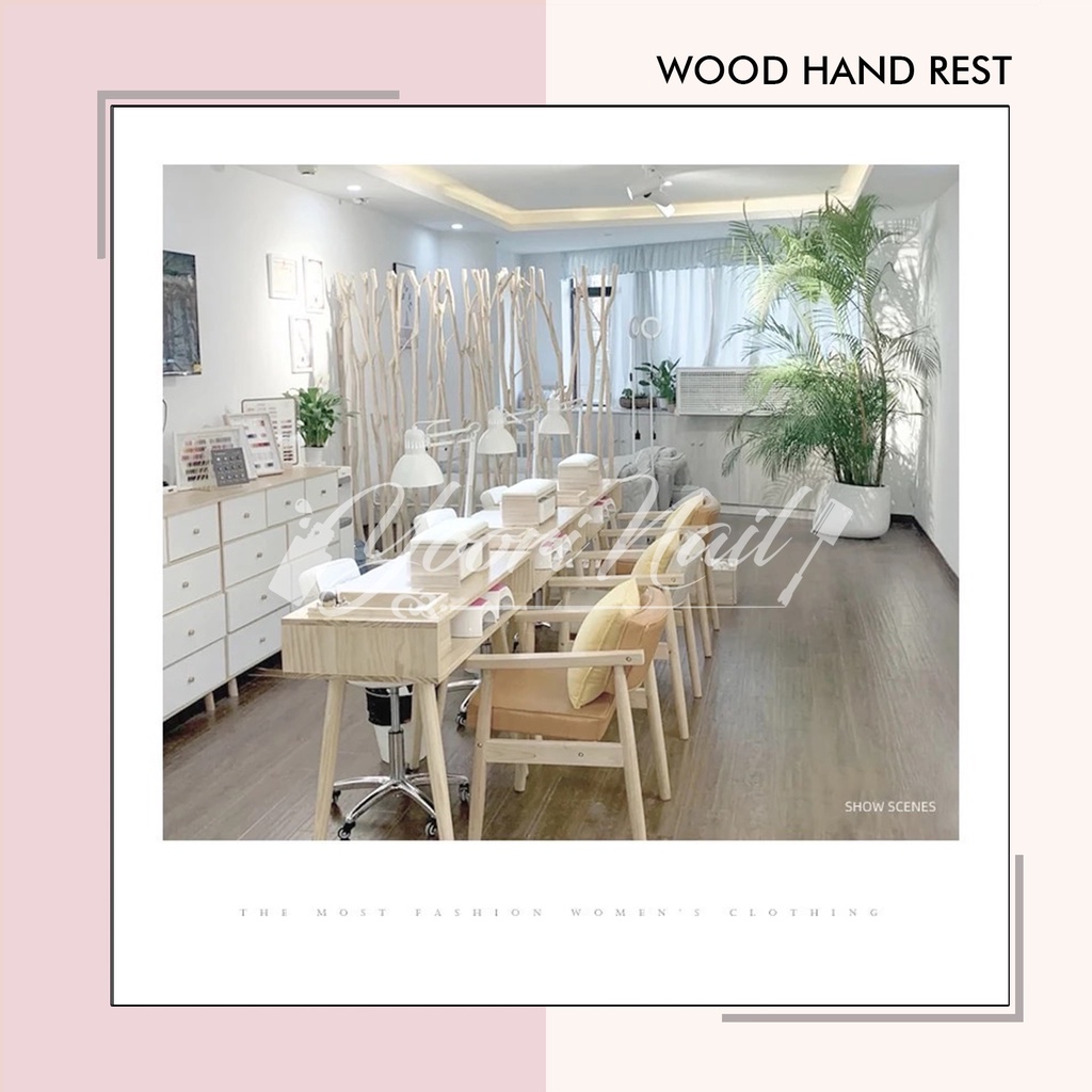 Wood hand rest PREMIUM IMPORT wooden handrest manicure alas manicure kayu minimalis salon kuku