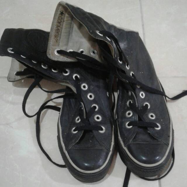 Sepatu boots wanita converse kulit asli