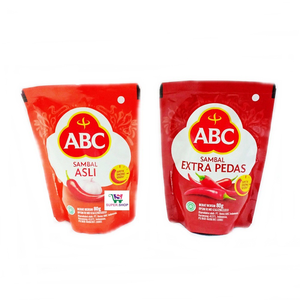 Jual ABC Sambal Asli & Extra Pedas Pouch 75 Gram | Shopee Indonesia