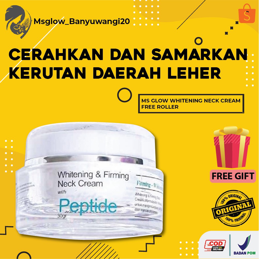 Neck Cream Whitening MS Glow Free Roller Cream Leher / Perawatan Wajah Termurah Berkualitas