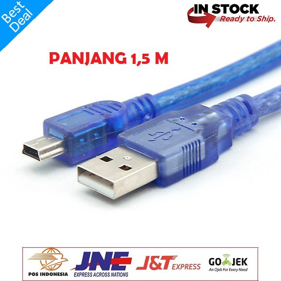 KABEL DATA USB 2.0 To MINI USB 5 Pin Panjang 1.5 Meter